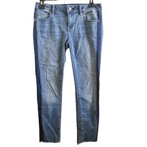 Medium Wash Raw Hem Skinny Jeans Size 24